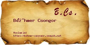Böhmer Csongor névjegykártya
