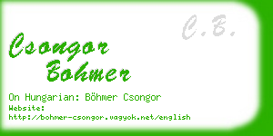 csongor bohmer business card